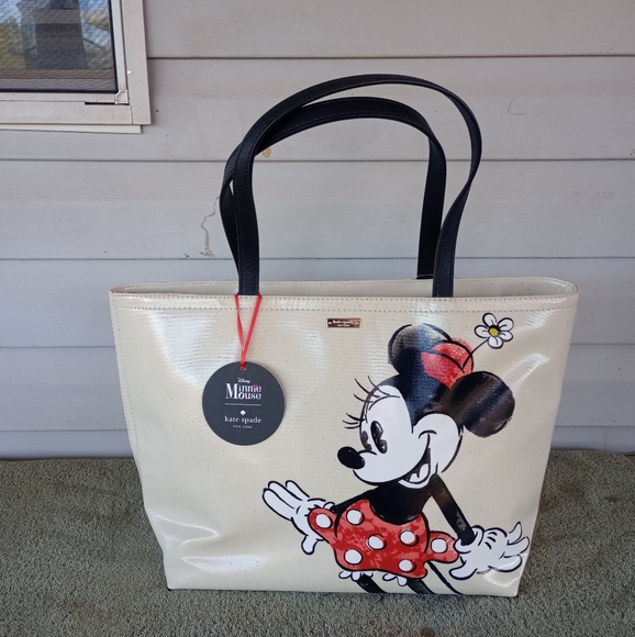NEW W/ TAG KATE SPADE NEW YORK DISNEY MINNIE MOUSE FRANCIS LARGE HANDBAG TOTEBAG - Picture 1 of 15